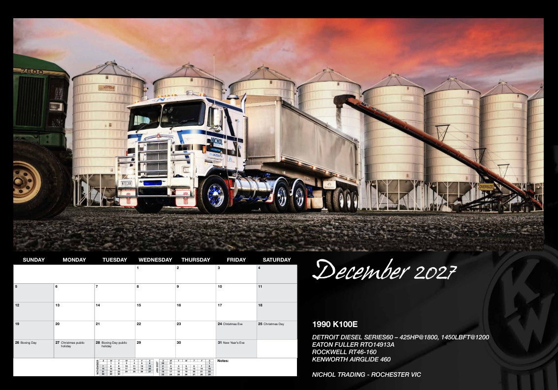 2027 Kenworth Classics Calendar