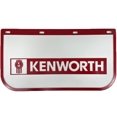 Kenworth White/Red Mudflaps 61x33cm (SINGLE)